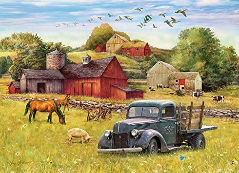 Cobble Hill 1000 Piece Puzzle - Summer Afternoon on The Farm - Sample Poster Included