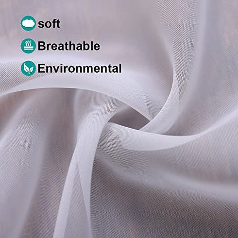 PONY DANCE Sidelight Door Sheers - Window Curtains Voile Side Light Sheers Door Panel Short Voile Drape for Glass Door with Tieback, W30 XL 40", Set of 1 Piece, White