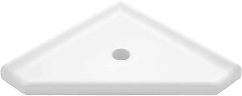 Questech Geo Flatback Bathroom Corner Shower Shelf, Wall Mounted, 8 Inches, Polished Bright White