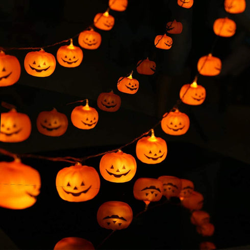 KAILEDI Halloween String Lights, LED Pumpkin Lights, Holiday Lights for Outdoor Decor,2 Modes Steady/Flickering Lights(20 One Pumpkin Lights, 9.8 feet) (Pumpkin)