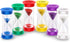EMDMAK Sand Timer, Acrylic Hourglass Timer Colorful Sandglass Timer 1 min/2 mins/3 mins/5 mins/10 mins/15 mins Sand Clock Timer for Games Classroom Home Office(Pack of 6)