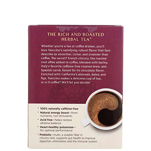 Teeccino Vanilla Nut Herbal Coffee Tea Bags, 10 ct