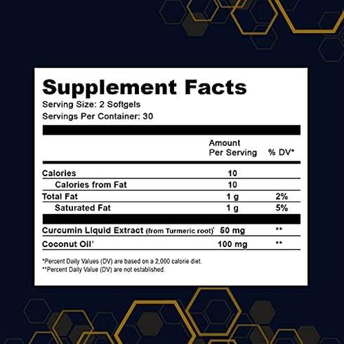 NATURAL STACKS Turmeric Curcumin 60 ct. - 185x More Bioavailable Liquid Soft Gel - Supports Healthy Joints, Brain Function and Inflammation Response - 100mg Organic Coconut Oil for Rapid Absorption