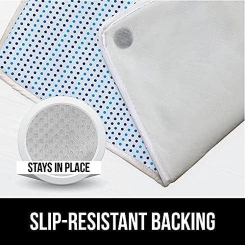 Gorilla Grip Ironing Pad, Magnetic Laundry Pad, Heat and Scorch Resistant, 28x24 Inch, Iron Board Mat for Table, Countertop, Washer, Dryer, Thick Durable Portable Pads Great for Travel, Blue Dots