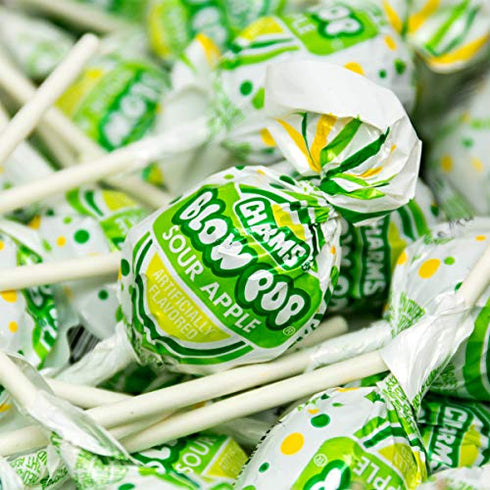 Charms Blow Pops, Sour Apple Flavor, 48 Count (Pack of 1)