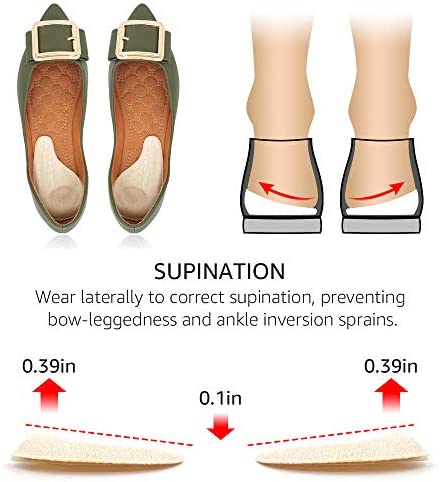 Dr. Shoesert Supination & Over-Pronation Inserts, Medial & Lateral Heel Insoles for Foot Alignment, Knee Pain, Bow Legs, Osteoarthritis - 2 Pairs (Medium - Women's 8-11.5|Men's 6-10.5)