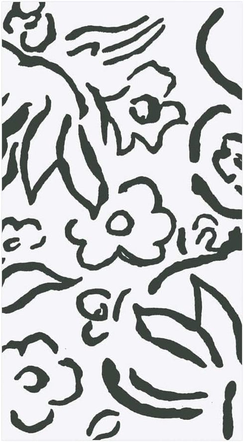 Caspari Matisse Paper Guest Towel Napkins in Black - Two Packs of 15