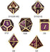 DnDnD Table Game Metal Dice Set, 7PCS D&D Metal Die with Metal Gift Box for Tabletop Games Dungeons and Dragons Dice (Dark Purple and Gold Number)