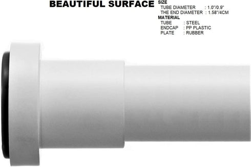 BRIOFOX Tension Curtain Rod 27-43 Inches, Rust-Resistance Shower Curtain Rod for Windows or Doorways, Matte White