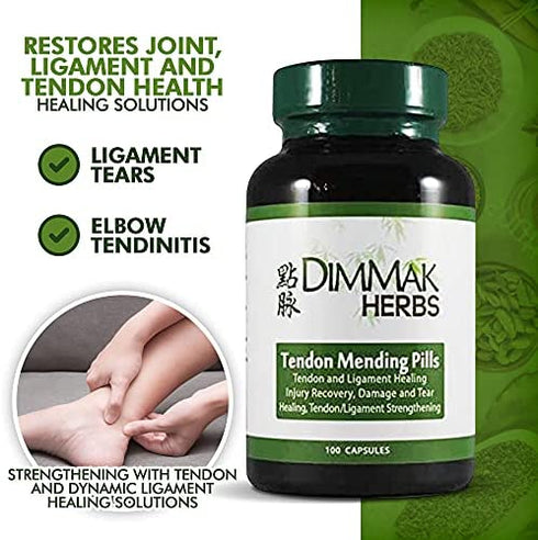 Tendon Mending Pills Tendon and Ligament Regeneration and Repair by Dimmak Herbs - 400 Milligrams, 100 Capsules