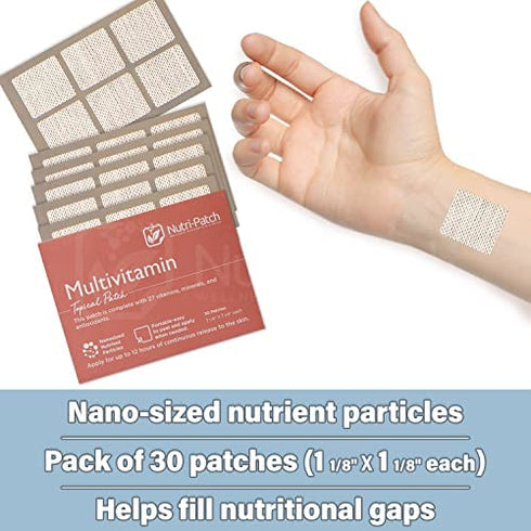 Multi-Nutrients in a Topical Skin Patch, from Nutri-Patch. 30 Day Supply.
