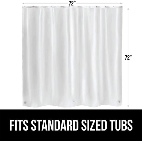 Gorilla Grip PEVA Waterproof, Strong Weighted Magnets, Set of Two 72x72, Rust Resistant Grommets, Heavy Duty Thick Shower Curtain Liner, Easy Hang, Fits Standard Bathroom Showers and Bath Tubs, Beige