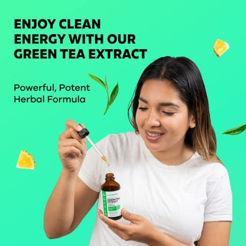Green Tea Extract - 1000mg - 50% EGCG - Green Tea Liquid Drops, 4x more Powerful than Pills & Capsules - 2oz. Antioxidant & Immune Supplement - Vegan Skin & Heart Support + Brain Health & Memory Boost