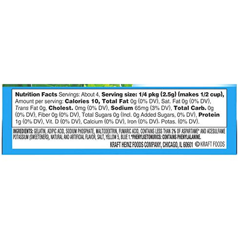Jell-O Sugar Free Gelatin Variety, Black Cherry, Raspberry, Lemon, Lime, Strawberry, Cherry, 0.3 oz Boxes (Pack of 6) with By The Cup Mood Spoons