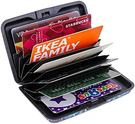 ELFISH Mini RFID Aluminum Wallet Credit Cards Holder Business Card Case Metal ID Case for Men Women (Acolorful)