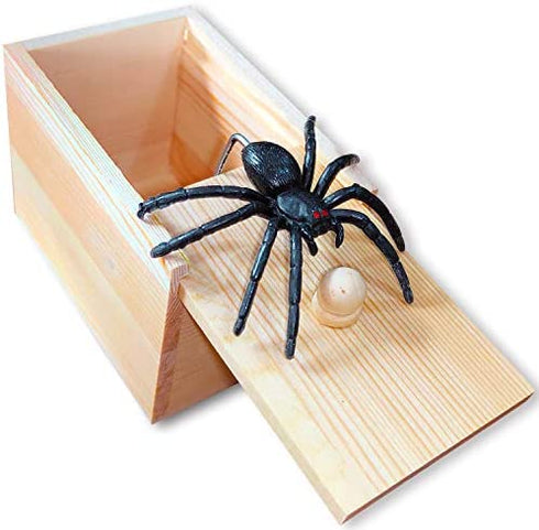 GIIOASA Rubber Spider Prank Surprise Box?Handcrafted Wooden Surprise Box, Fun Practical Surprise Joke Boxes,SpiderBox-Single