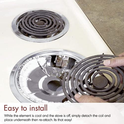 Burner Covers for Electric Stove by Linda’s Essentials (50 Pack) | Disposable Aluminium Stove Burner Liners | Round Foil 6 and 8 Inch Burner Bibs Keep Electric Range Stove Clean From Oil and Food