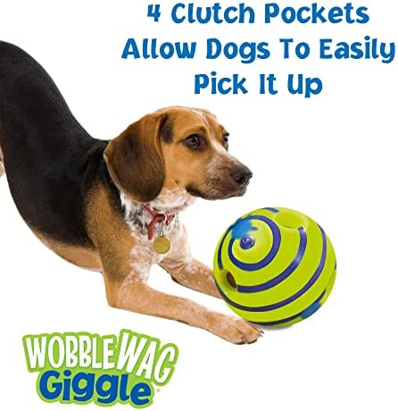 Wobble Wag Giggle Ball, Interactive Dog Toy, Fun Giggle Sounds When Rolled or Shaken, Pets Know Best, As Seen On TV