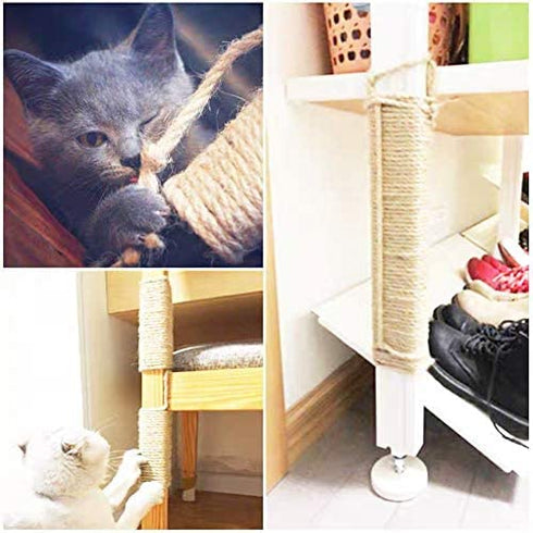 MXiiXM Sisal Rope, Diameter 5mm Premium Durable Unoiled Sisal Twine - 100% Natural Twisted Fiber Twine Hemp Rope for Repairing or DIY Scratcher for Cat Tree Tower (1/5inch(5mm), 33FT, Sisal)