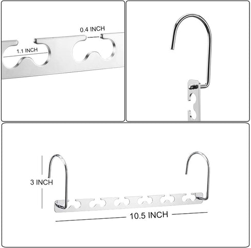 Meetu Space Saving Hangers Metal Clothes Hangers 6X2 Slots Magic Hanger Cascading Hanger Updated Hook Design Closet Organizer Hanger (Pack of 4)