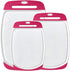 Gorilla Grip Reversible, Oversized, Thick Cutting Board Set of 3, Grip Handle, Deep Juice Grooves, Slip Resistant, Large Kitchen Chopping Boards for Meat, Veggies, Fruits, Dishwasher Safe, Hot Pink