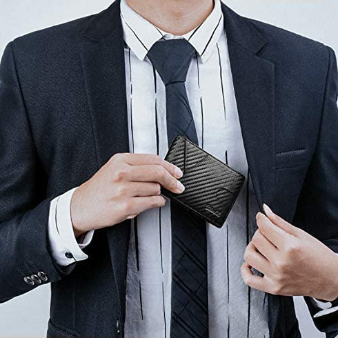 Zitahli Mens Slim Wallet with Money Clip RFID Blocking Bifold Credit Card Holder for Men with ID Window and Gift Box, Fitting up to 10 Cards