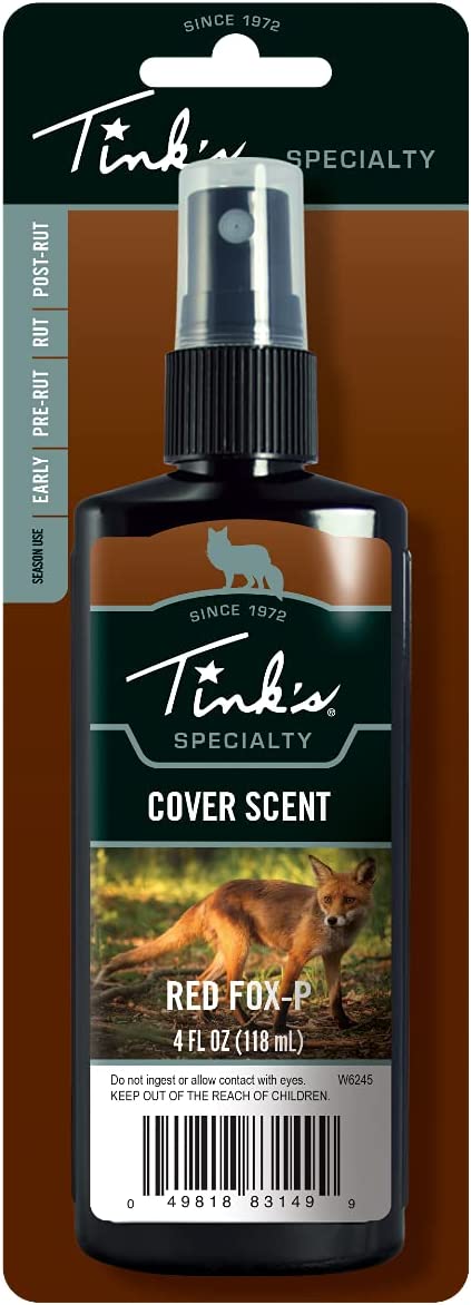 Tink's Red Fox-P Power Cover Scent | 4 Oz Spray Bottle | Hunting Accessories, Natural Odor Eliminator + Scent Blocker for Human Scent | Easy Application for Hunting Gear, Clothes, or Boots