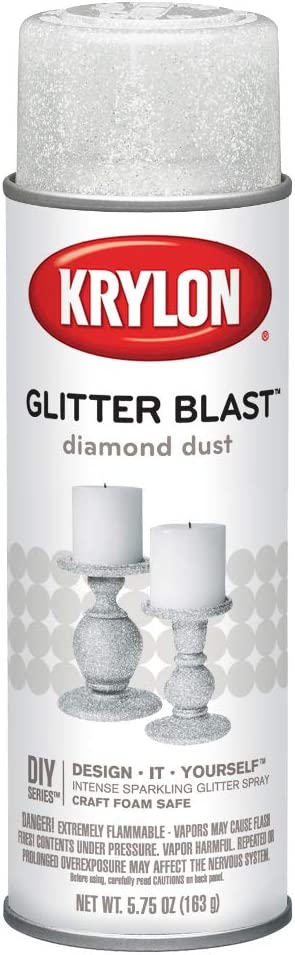 Krylon K03804A00 Glitter Blast Glitter Spray Paint for Craft Projects, Diamond Dust, 5.75 oz