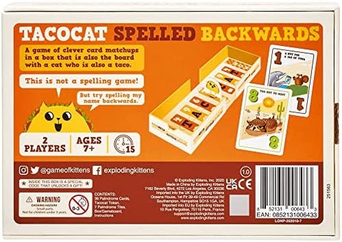 Exploding Kittens LLC Tacocat Spelled Backwards - Family Card Game - Card Game for Adults, Teens & Kids