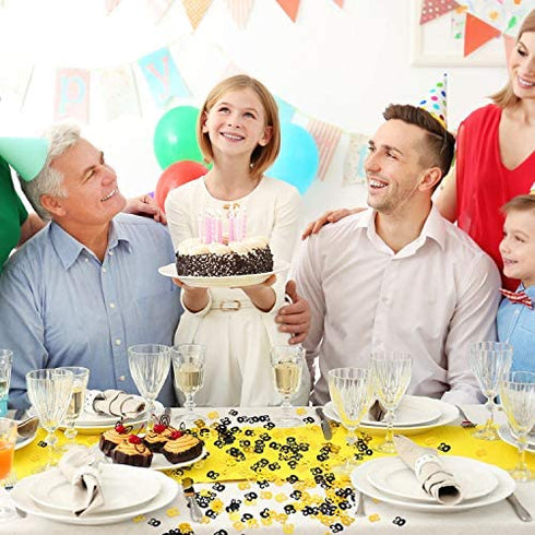 WILLBOND 50th Birthday Confetti 50 Number Confetti 50th Party Confetti for Party Supplies (Gold and Black, 4200 Pieces)