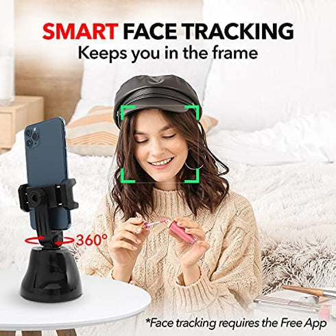 Snapshot Auto Tracking Phone Holder - Auto Face Tracking Tripod for iPhone and Android | 360-Degree Face Tracking Phone Holder | Motion Sensing Phone Stand for Live Streaming, Vlogging, and More