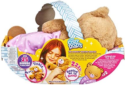 Little Live Pets Cozy Dozy Cubbles The Bear - Over 25 Sounds and Reactions | Bedtime Buddies, Blanket and Pacifier Included | Stuffed Animal, Best Nap Time, Interactive Teddy Bear, 14.9 Ounces