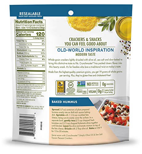 Crunchmaster Tuscan Peasant Crackers, Simply Olive Oil and Sea Salt, 3.54 Ounce