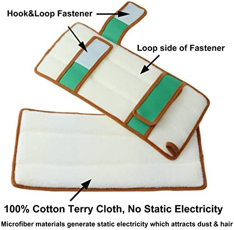 Reusable Mop Pads for Swiffer Wet Jet Refills, Machine Washable Refill Pads for Swiffer Wet Jet Pads, 100% Cotton Terry Cloth Mop Refill for Hardwood Floor, 2-Pack