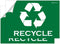 IGNIXIA Pack of 02 Recycle Sign Decals self Adhesive - Recycling Stickers Large 10 x 7 Inches Recycle Sticker for Trash can - Recycle Labels (Green)