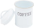 Farmhouse Canister Set, White Metal Kitchen Containers with Lids (4 x 6.3 In, 4 Pack)