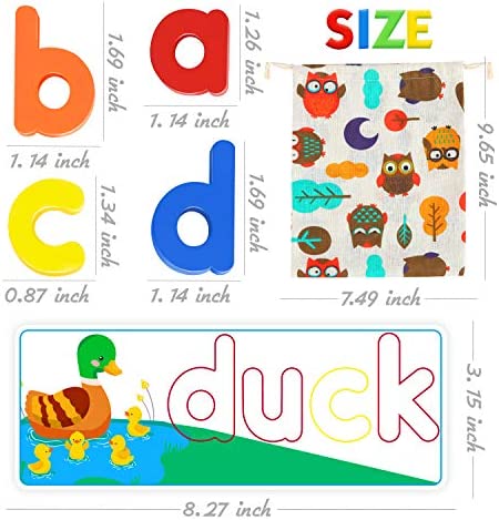 SpringFlower See & Spell Matching Letter Toy,Learning Educational Toy For 3 4 5 6 Years Old Boys And Girls,Preschool Learning Activities,Shape & Color Recognition Game,Cvc Word Builders For Kids,80Pcs