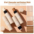 ONLYOILY 2 Pcs Contour & Highlighter Stick, Concealer & Bronzer Stick With Brush, Longwear Foundation Stick, Smooth, Blends Easily Face Makeup
