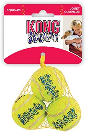 KONG Air Dog Squeakair Dog Toy Tennis Balls, Small, 3-Pack