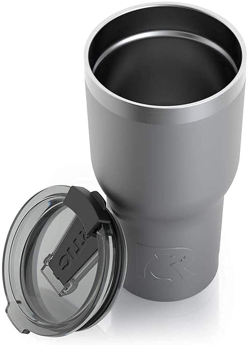 RTIC Tumbler with Splash Proof Lid, 20 oz, Graphite, Insulated Travel Stainless Steel Coffee Mug, Sweat Proof, Keeps Hot & Cold Longer