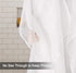 Reisen White Ruffle Shower Curtain Fabric / Cloth Farmhouse Bathroom Sheer Shower Curtain, 72in Long