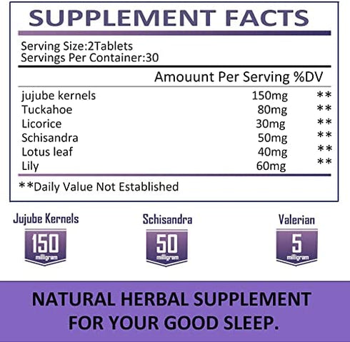 Sleep Aid, Natural Herb Sleeping Pill for Adults, Faster Absorption Dissolve Tablets Easy to Take, Maximum Strength Supplement, Helps Sleep Better & Wake Up Restored