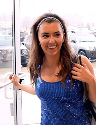 Sweaty Bands Womens Girls Headband - Non-Slip, Velvet-Lined Fashion Hairband - Bling It Glitzy Goddess 5/8-Inch