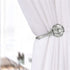 KAMANINA Decorative Curtain Drapery Holdbacks, Netted Texture Finials, Antique Silver(2 Pair/4 Pack)