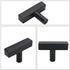 10 Pack Matte Black Cabinet Knobs Black Drawer Pulls Kitchen Cabinet Hardware - goldenwarm LSJ22BK T Bar Square Knobs Modern Cupboard Door Handles Bathroom Knobs 2 Inch Overall Length