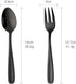 Color ME 5.4 inch Black Coffee Spoons and Cake Fork Set, 10 pcs Stainless Steel Teaspoons Dessert Forks Set