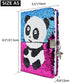 VIPbuy Magic Reversible Sequin Notebook Diary Lined Travel Journal with Lock and Key for Kids Girls, Size A5 (8.5” x 5.5”), 78 Sheets, Panda (Rose Red to Blue)