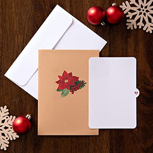 Lovepop Winter Paper Flower Basket Pop Up Card, 5x7-3D Greeting Card, Pop Up Christmas Cards, Kids Christmas Card, 3D Holiday Card, Winter Cards