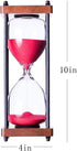 Large Hourglass Timer 30 Minute, Decorative Wooden Sandglass, Red