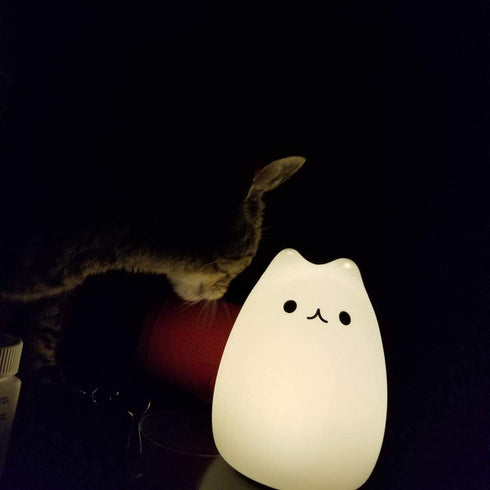 Cat Lamp, 16 Colors Remote Control Silicone Cute Kitty Night Light for Kids Toddler Baby Girls Bedroom